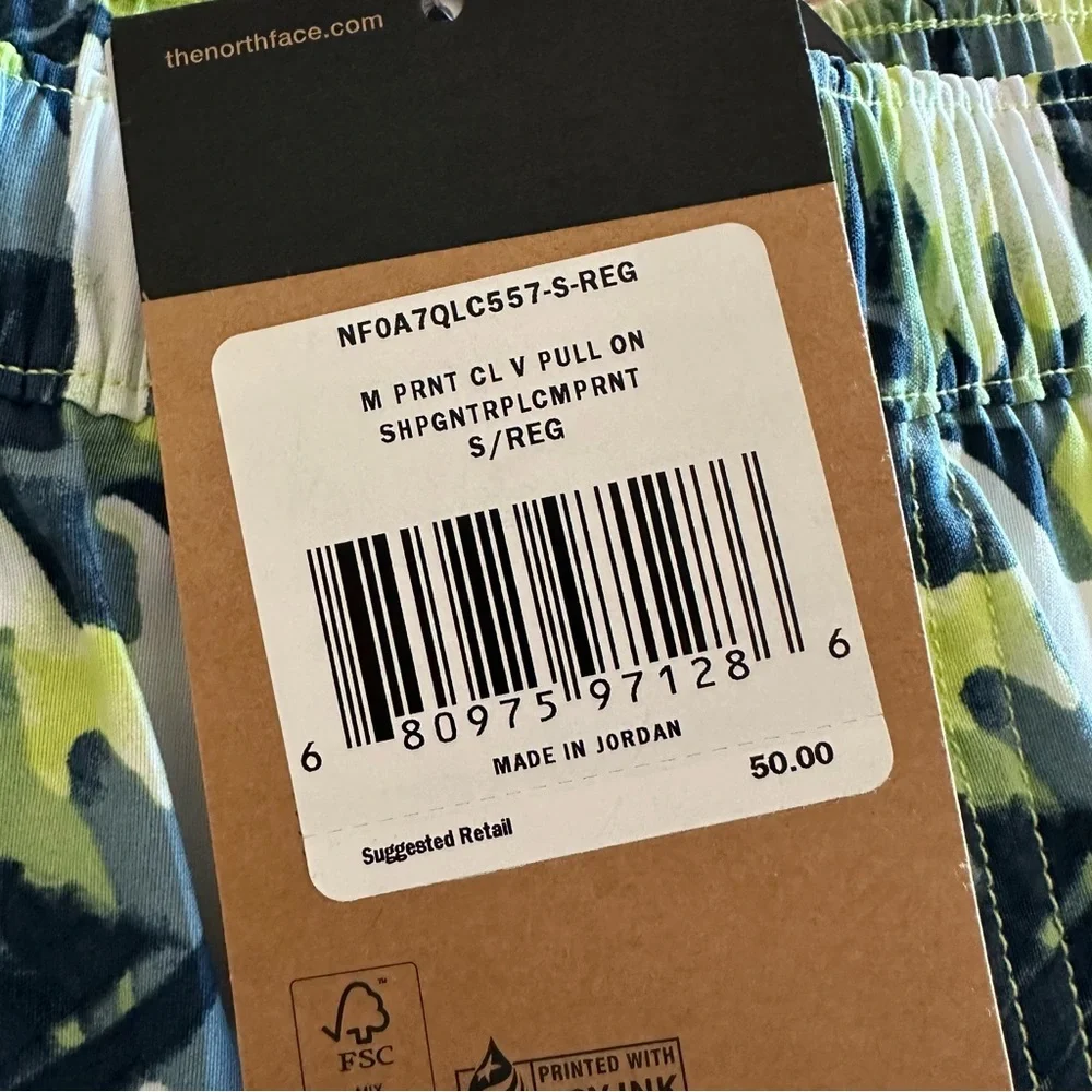 The North Face Printed Class V Pull On Shorts 5” Mens Size S Relaxed‎ Fit